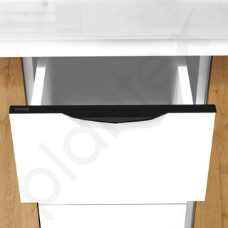 Plantex Profile Handle for Kitchen Cabinet/16 Inch Alluminium Drawer Profile Handle/Wardrobe Pull Handle for Home/Office/Hotel - Pack of 2 (Black)