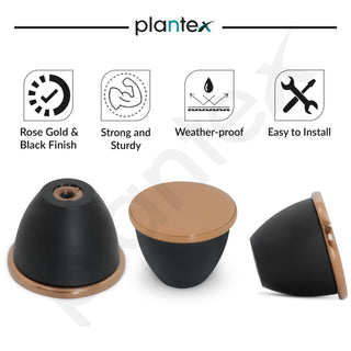 Plantex Knobs for Drawer/Drawer Knobs/Knobs for Cabinets/Pull-Push Knobs for Kitchen/Bedroom Drawer - Pack of 2 (Rose Gold & Black)