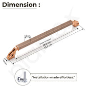 Plantex Aluminium Cabinet Handle/288mm Wardrobe Handle for Home/Cupboard Door Pull-Push Handles for Office - Pack of 2 (Rose Gold)