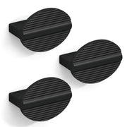 Plantex Knobs for Drawers/Drawer Knobs/Round Knob for Cabinets/Pull-Push Knob for Kitchen/Bedroom Drawer - Pack of 3 (Black)