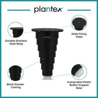 Plantex 4 Inch Sofa Legs for Bed Furniture/Sofa Legs for Table/Sofa Support Legs with Rubber Grip (Black, 6 Pcs)