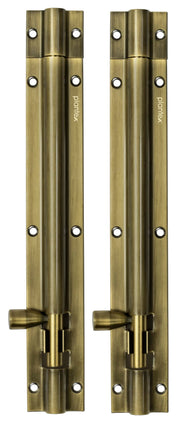 Plantex Stainless Steel 8-inch Tower Bolt/Tower Bolt for Home,Offices Doors and Windows/Tower Bolt for Main Door/Wardrobe Door Latch/Kundi/Chitakini/Door Latch for Windows (Brass Finish, Pack of 2)