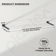 Plantex GI Steel Foldable Wall Mount Cloth Drying Stand with 30 Ft Rope/Wall Hanging Clothes Dryer Rack for Indoor & Outdoor Use/Space-Saving Design for Laundry or Utility Room – Grey