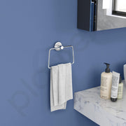 Plantex Stainless Steel Towel Ring for Bathroom/Wash Basin/Napkin-Towel Hanger/Bathroom Accessories (Chrome-Trapezium) - Pack of 2