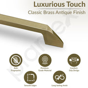 Plantex Cabinet Handle/Kitchen Cabinet Door Handle/Wardrobe/96 mm Cupboard Handle/Door Pull-Push Handle for Home/Office - Pack of 2 (Brass Antique)