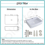 Plantex Ceramic Wall Hung Basin/Washbasin for Bathroom/Wall Mounted Wash Basin/Sink for Living Room (Bolton, White)