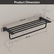 Plantex Space Aluminium Towel Holder in Bathroom/Towel Rod/Bathroom Towel Holder/Bathroom Accessories - Black (24 Inch)