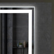 Plantex Metal LED Wall Mirror with Triple-Tone/Touch Mirror for Bedroom/Dressing Room/Living Room - Rectangle Shape (18 X 24 Inch)