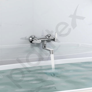 Plantex Pure Brass LEA-716 Non Telephonic Wall Mixer with Water Saving Faucet Nozzle/Mixer Tap for Bathroom with Brass Wall Flange-7 Year Warranty by Plantex (Mirror Chrome)