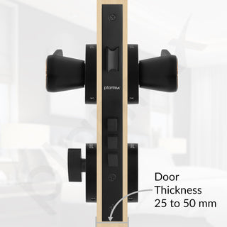 Plantex Door Handle Lock/Main Door Mortise Lock/Handle Set for Home/Office (PT-012, Rose Gold & Black)