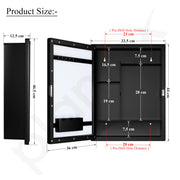 Plantex Bathroom Cabinet with Mirror/ABS Bathroom Storage Organiser/Multipurpose Bathroom Shelf/Wall Mount Mirror Cabinet for Wash Basin (14x18 Inch, Black)
