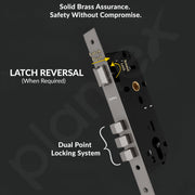 Plantex Door Lock for Home/Main Door Handle Locks for Home with 3 Years Warranty - Robust Mortise door Lock with Brass Lock Body & Cylinder (Satin Black & Matt)