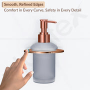Plantex Smero Pure Brass Made Handwash Holder for wash Basin/Liquid Soap Dispenser/Shampoo Dispenser - Smart (PVD Rose Gold)