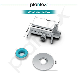 Plantex Pure Brass FLO-805 Angle Valve for Bathroom with Brass Wall Flange & Teflon Tape/Angular Stop Cock for Wash basin/Health Faucet- [Pack of 4 -Chrome]