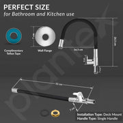 Plantex Pure Brass Flexible Tap for Kitchen Sink/360° Rotatable Flexible Water Faucet/Kitchen Sink Tap Faucet with Water-Saving Nozzle – 7-Year Warranty (FLO-812B)