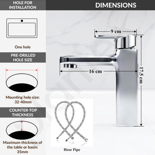 Plantex Single Lever Basin Mixer/Hot and Cold Water Mixer for Kitchen and Bathroom Accessories (Chrome)