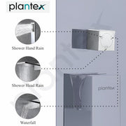 Plantex Shower Panel for Bathroom/Solid Brass 3 in 1 Bathroom Shower Set/Overhead Shower with Dual Function/Handshower with Waterfall Outlet –Chrome