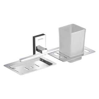 Plantex Iris 304 Grade Stainless Steel 2in1 Soap Holder with Tumbler Holder/Bathroom Accessories