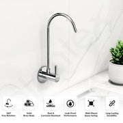 Plantex RO Water Purifier Tap for Kitchen Sink//Drinking Water Tap/Brass 360° Rotatable Wall Mount RO Faucet/Heavy Duty Brass RO Tap for All RO Water Purifiers - Chrome (RO-017)