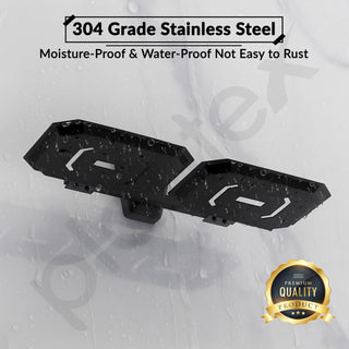 Plantex Double Soap Dish for Bathroom/304 Grade Stainless Steel Dual Soap Holder/Soap Case/Soap Stand/Bathroom Accessories - Pack of 1 (PMB-2408, Z-Black)