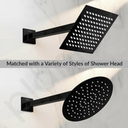 Plantex 12-Inch Shower Arm for Overhead Shower/Stainless Steel Shower Pipe/Wall Mount Bathroom Fitting with Â½-Inch Thread - Pack of 1 (Black)