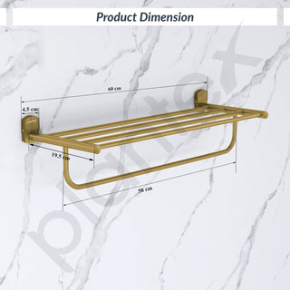 Plantex 304 Grade Stainless Steel 24 inch Towel Rack/Towel Stand/Towel Bar/Towel Hanger for Bathroom/Bathroom Accessories - Parv (Brass Antique)