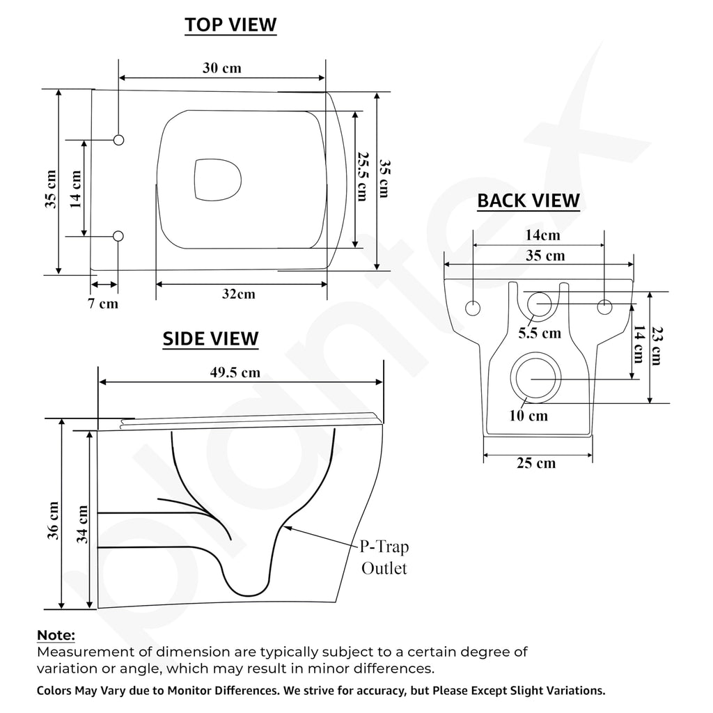 Commode Width Plantex Commode for Toilet/Ceramic Western Toilet/Square Wall Hung Com ...