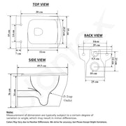 Plantex Commode for Toilet/Ceramic Western Toilet/Square Wall Hung Commode with Soft Closing Toilet Seat - P Trap Outlet - (White)