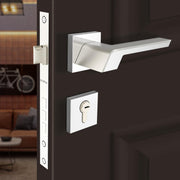 Plantex Triple Security Door Lock for Home/Main Door Lock Set with 3 Years of Warranty/Mortise Lock for Door with Brass Lock Body & Cylinder (7066 - Chrome & Satin White)