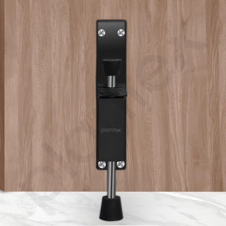 Plantex Kickdown Door Stopper Spring Loaded Telescopic Step On/Off Door Stopper Rubber, Adjustable Heavy Duty Door Locks Holder Stop/Release by Foot - Pack of 1 (Black)