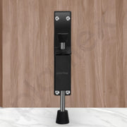 Plantex Kickdown Door Stopper Spring Loaded Telescopic Step On/Off Door Stopper Rubber, Adjustable Heavy Duty Door Locks Holder Stop/Release by Foot - Pack of 1 (Black)