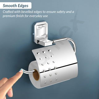 Plantex 304 Grade Stainless Steel Toilet Paper Roll Holder/Toilet Paper Holder in Bathroom/Kitchen/Bathroom Accessories Pack of 1, Cute (Chrome)