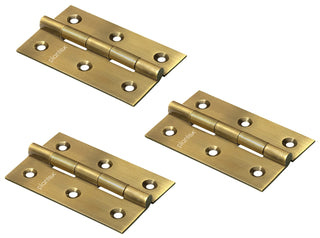Plantex Heavy Duty Stainless Steel Door Butt Hinges 3 inch x 16 Gauge/1.5 mm Thickness Home/Office/Hotel for Main Door/Wooden/Bedroom/Kitchen - Pack of 3 (Brass Antique)