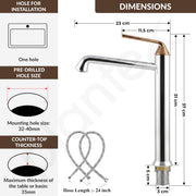 Plantex Brass Wash Basin Mixer Tap/Hot & Cold Basin Mixer Faucet/Deck Mount Pillar Spout for Bathroom Sink - Pack of 1 (APS-4600, Chrome & Rose Gold)