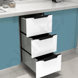 Plantex Profile Handle for Kitchen Cabinet/12 Inch Alluminium Drawer Profile Handle/Wardrobe Pull Handle for Home/Office/Hotel - Pack of 2 (Black)