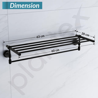Plantex 304 Grade Stainless Steel Towel Rack for Bathroom/Towel Stand/Hanger/Bathroom Accessories - Niko (24 Inch-Black)