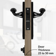 Plantex Heavy Duty Door Lock Ã¢â‚¬â€œ Bathroom Door Lock/Mortise 8inch Keyless Plate Handle Set for Home/Bathroom/Store Room/Balcony/Office with Baby Latch (8134-DC-Black & Z-Black)