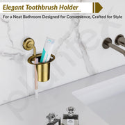 Plantex 304 Grade Stainless Steel Tumbler Holder/Tooth Brush Holder/Bathroom Accessories - Daizy (Antique)