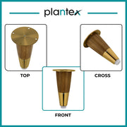 Plantex 4 Inch Sofa Legs for Bed Furniture/Sofa Legs for Table/Sofa Support Legs with Rubber Grip (Gold, 6 Pcs)