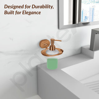 Plantex J4 Stainless Steel Liquid Soap Dispenser/Shampoo Dispenser for Wash Basin/Hand Wash Dispenser Wall Mounted/Bathroom Accessories (PVD Rose Gold Finish) Onix