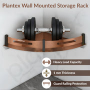 Plantex Bathroom Corner Rack for Wall/Stainless Steel Shelf for Bathroom Corner with Railings/Bathroom Accessories Holder (9x9 inches, PVD Rose Gold & Black)