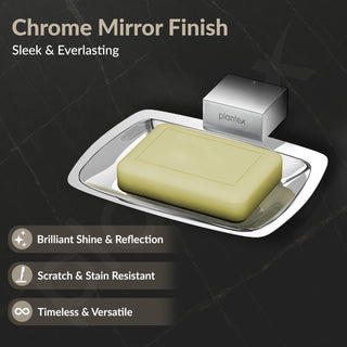 Plantex Soap Holder for Bathroom/304 Grade Stainless Steel Soap Dish/Soap Case/Soap Stand/Bathroom Accessories - Pack of 1 (Tesla, 2701, Chrome)
