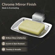 Plantex Soap Holder for Bathroom/304 Grade Stainless Steel Soap Dish/Soap Case/Soap Stand/Bathroom Accessories - Pack of 1 (Tesla, 2701, Chrome)