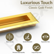 Plantex Sliding Door Handle/Concealed Handle for Sliding Door/96mm Concealed Handle for Wardrobe/Kitchen Cabinet - Pack of 1 (PVD Gold)