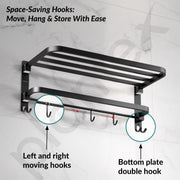 Plantex Towel Rack for Bathroom/Stainless Steel Towel Bar/18 Inch Towel Holder with Towel Rod/Bathroom Accessories - (Black)