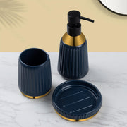 Plantex Ceramic Bathroom Set - Soap Holder for Bathroom/Liquid Soap Dispenser/Tumbler Holder/Toothbrush Holder - 3 Pcs Set