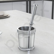 Plantex Heavy Stainless Steel Mortar & Pestle Set/Spice Mixer/Khalbatta/Khal/Okli for Kitchen - Size 5(Dia: 9, H: 10 cm)