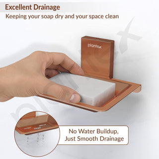 Plantex 304 Grade Stainless Steel Soap Dish/Soap Holder/Soap Stand/Soap Case/Soap Storage for Bathroom/Bathroom Accessories - Crystal (PVD Rose Gold)
