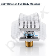 Plantex Brass Body Jet Shower for Bathroom/Wall Mounted Square Rain Shower Body Jet/High Pressure Massage Spray Jet - Pack of 4 (Chrome, BSH-022)