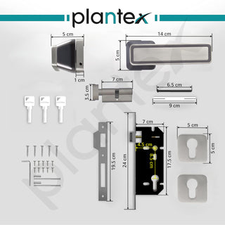 Plantex Door Lock for Home/Main Door Lock Set with 3 Computerized Key/Mortise Lock for Door with Brass LockBody & Cylinder (SM026, Satin & BNM)